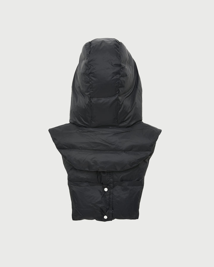 Doudoune plastron à capuche en tissu technique imperméable