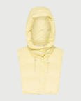 Padded hood bib in water-repellent technical fabric