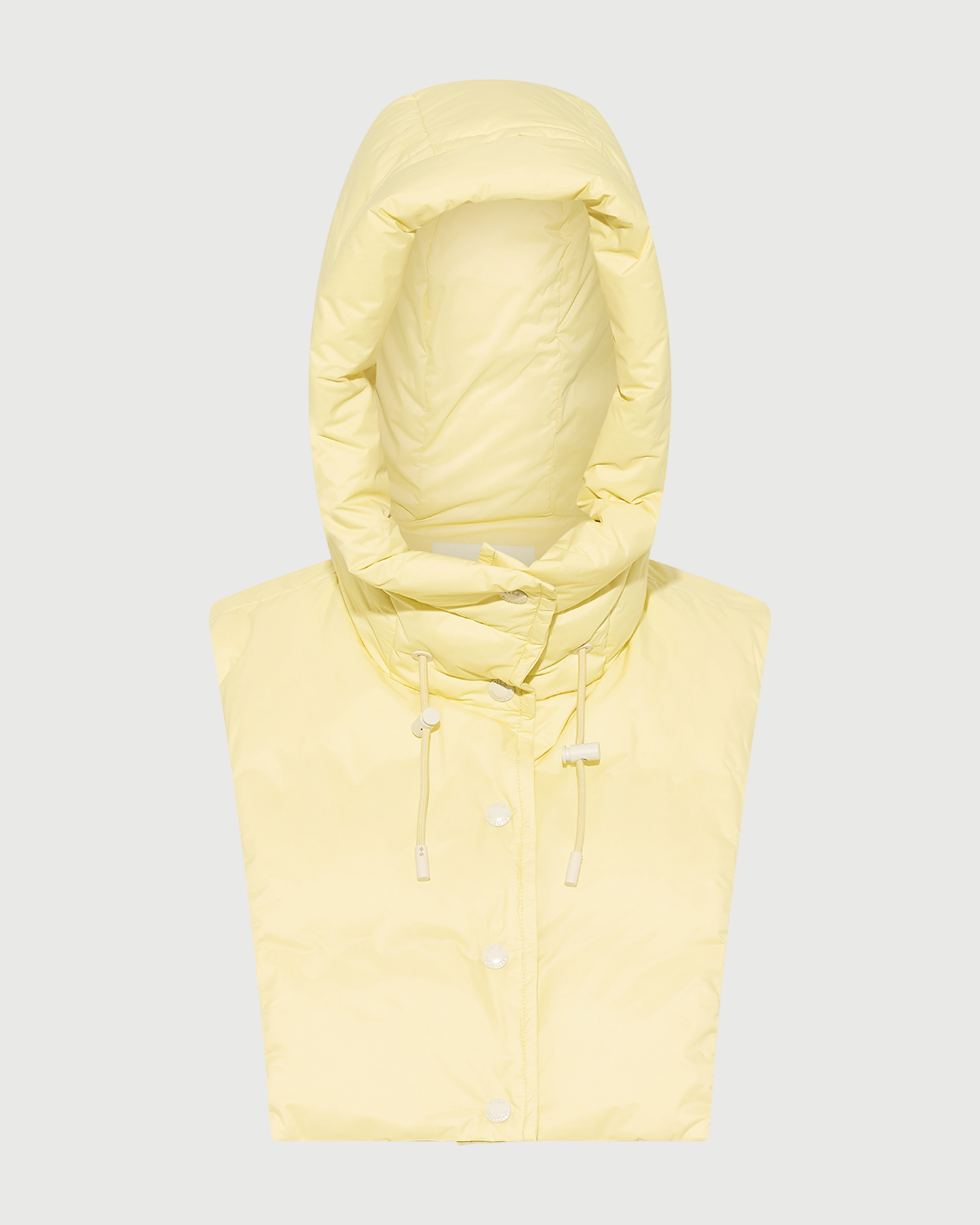 Doudoune plastron à capuche en tissu technique imperméable- Yves Salomon - Nouvelle collection Automne Hiver