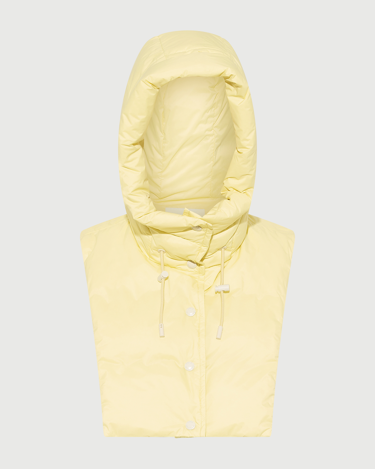 Doudoune plastron à capuche en tissu technique imperméable- Yves Salomon - Nouvelle collection Automne Hiver