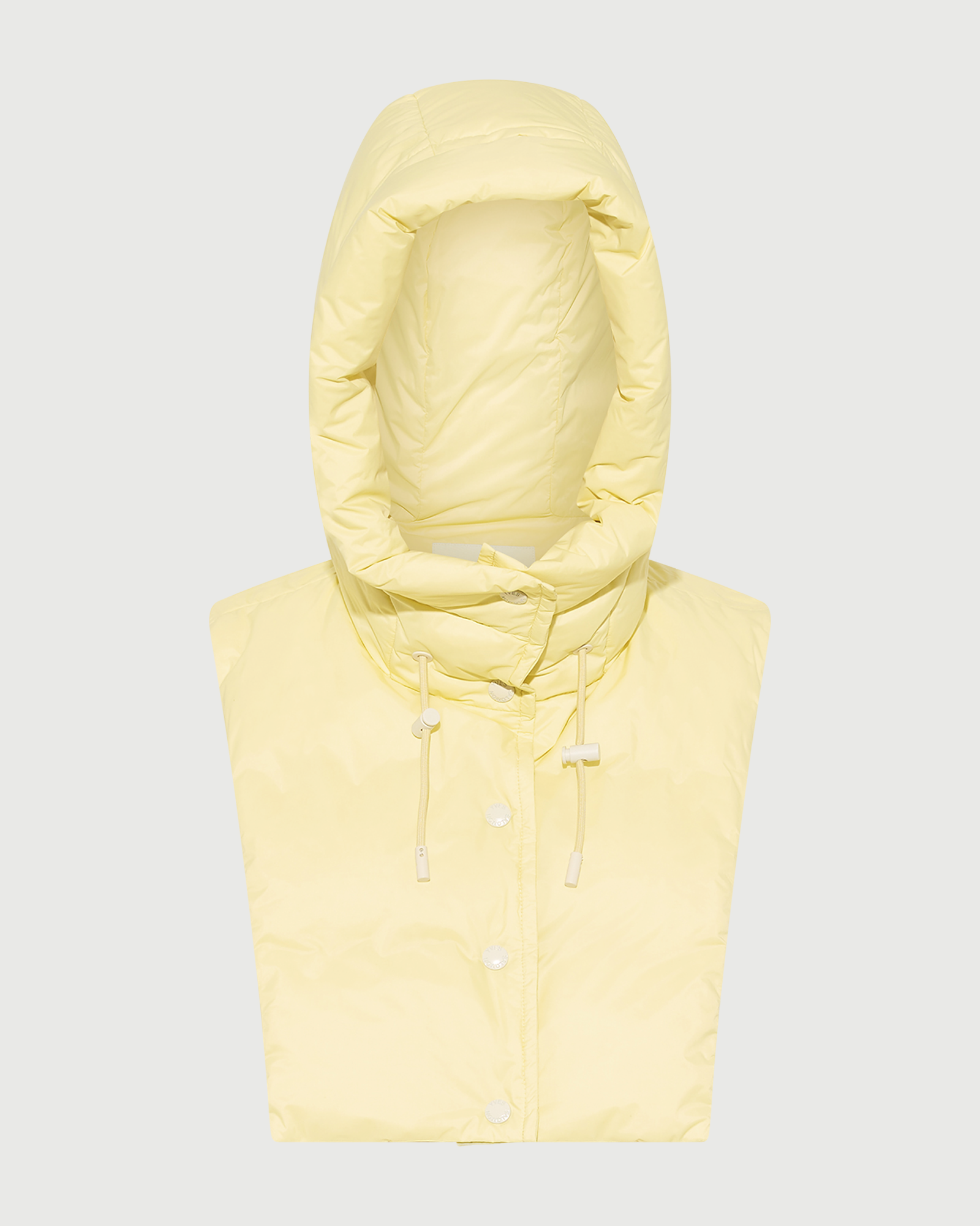 Doudoune plastron à capuche en tissu technique imperméable- Yves Salomon - Nouvelle collection Automne Hiver