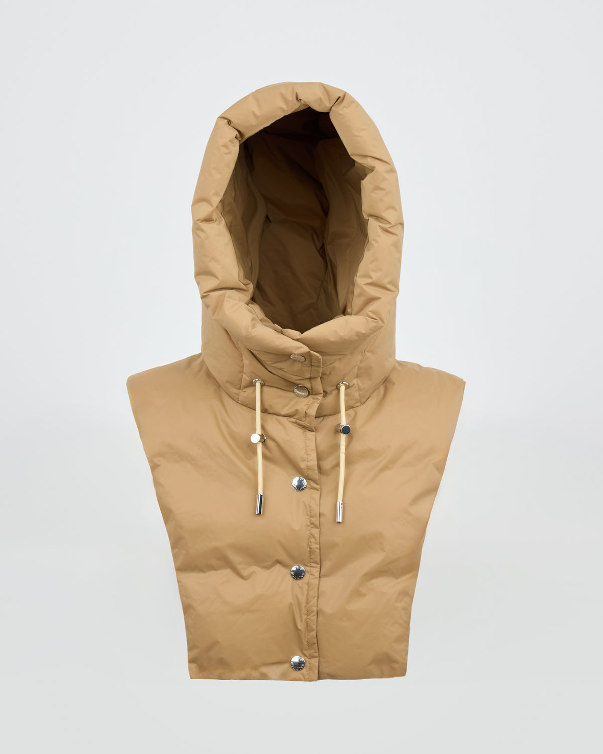 Plastron en tissu technique imperméable camel - Yves Salomon - Nouvelle collection Automne Hiver