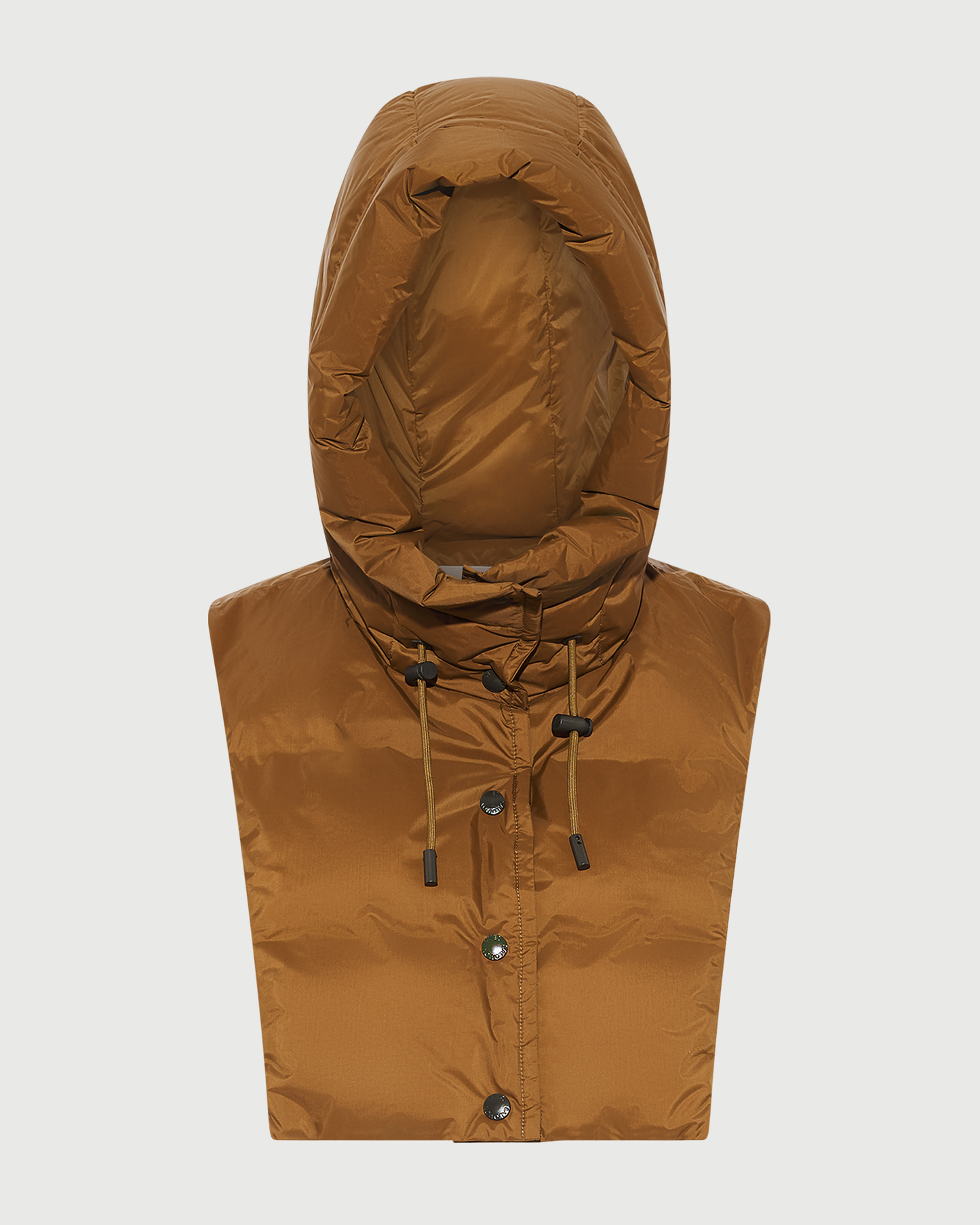 Doudoune plastron à capuche en tissu technique imperméable- Yves Salomon - Nouvelle collection Automne Hiver