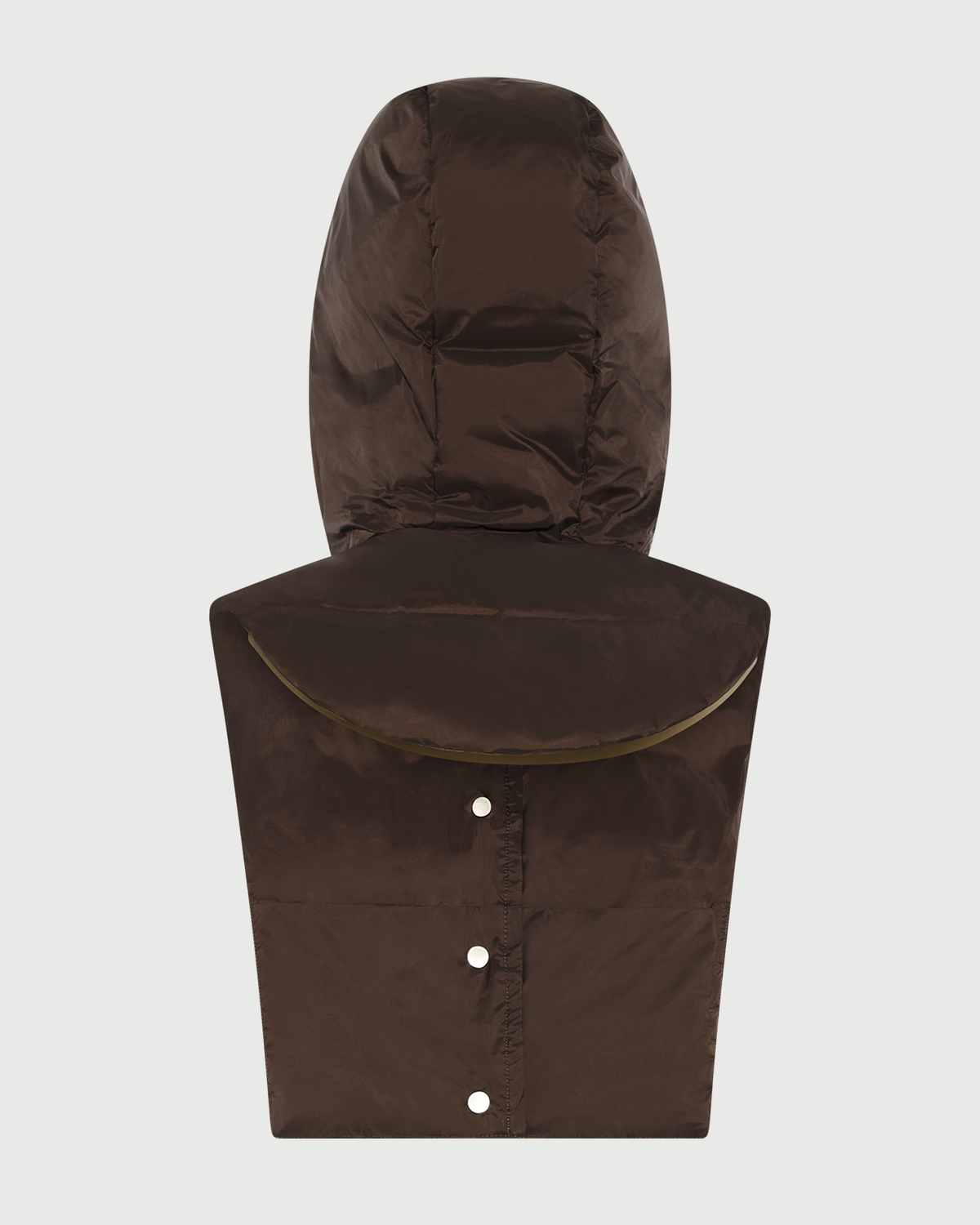 Doudoune plastron à capuche en tissu technique imperméable- Yves Salomon - Nouvelle collection Automne Hiver
