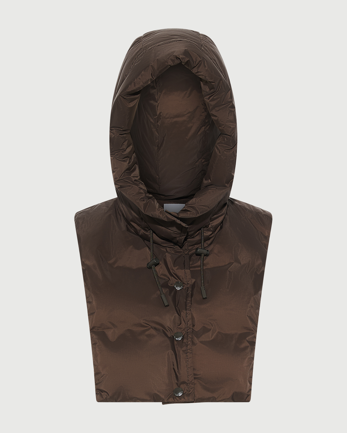 Doudoune plastron à capuche en tissu technique imperméable- Yves Salomon - Nouvelle collection Automne Hiver