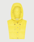 Padded hood bib in water-repellent technical fabric