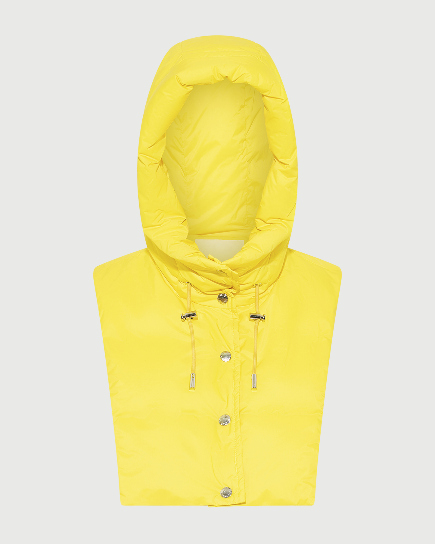 Doudoune plastron à capuche en tissu technique imperméable- Yves Salomon - Nouvelle collection Automne Hiver