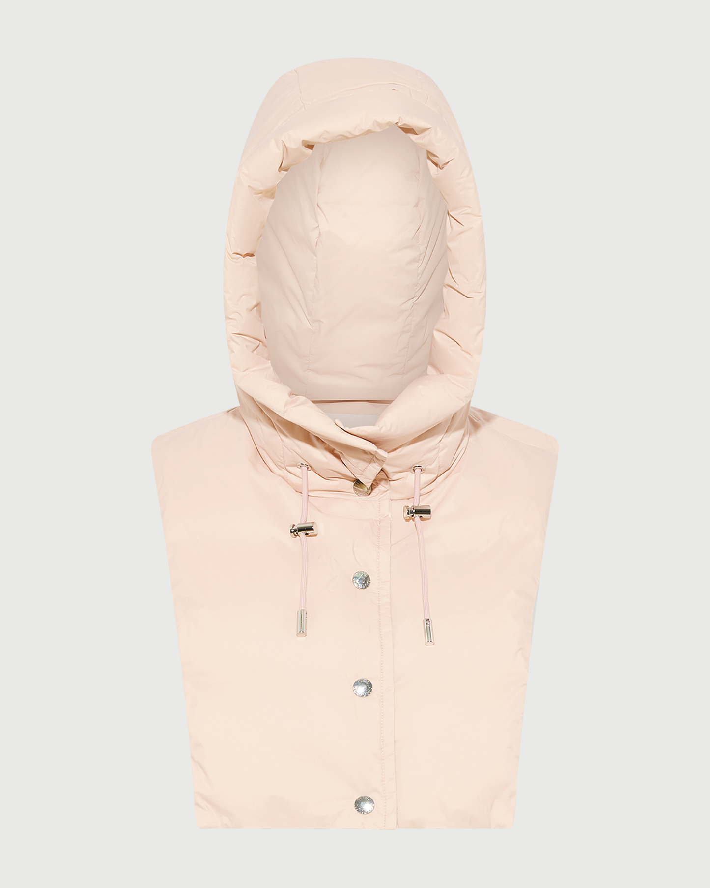 Doudoune plastron à capuche en tissu technique imperméable- Yves Salomon - Nouvelle collection Automne Hiver