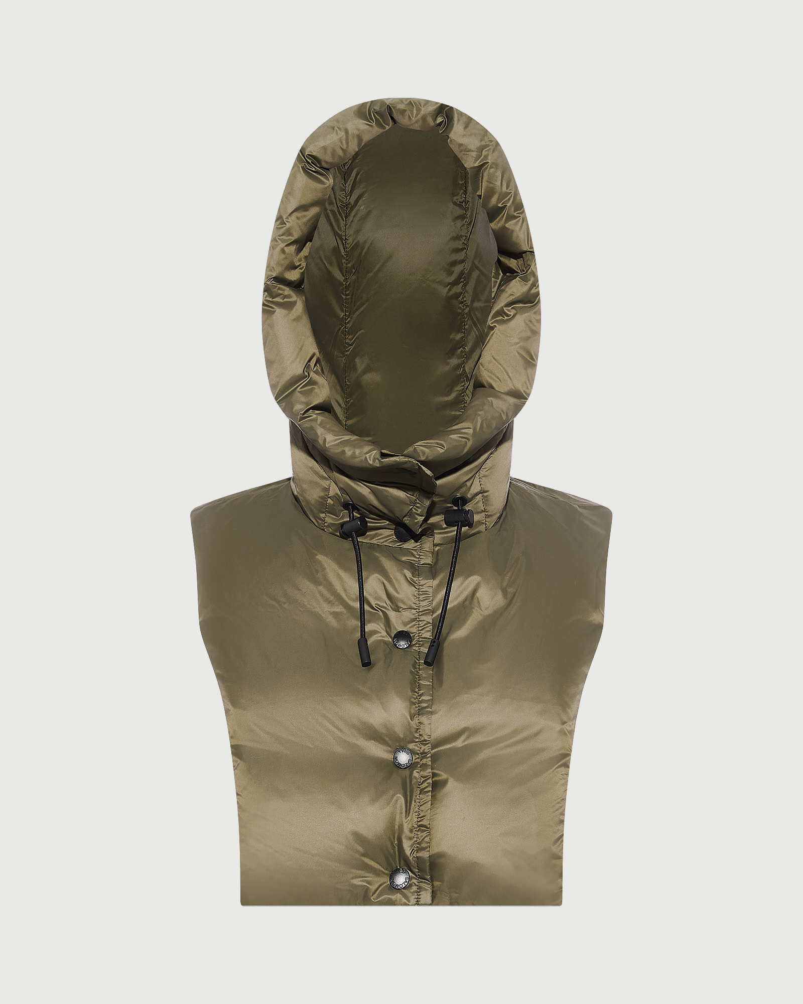 Doudoune plastron à capuche en tissu technique imperméable- Yves Salomon - Nouvelle collection Automne Hiver
