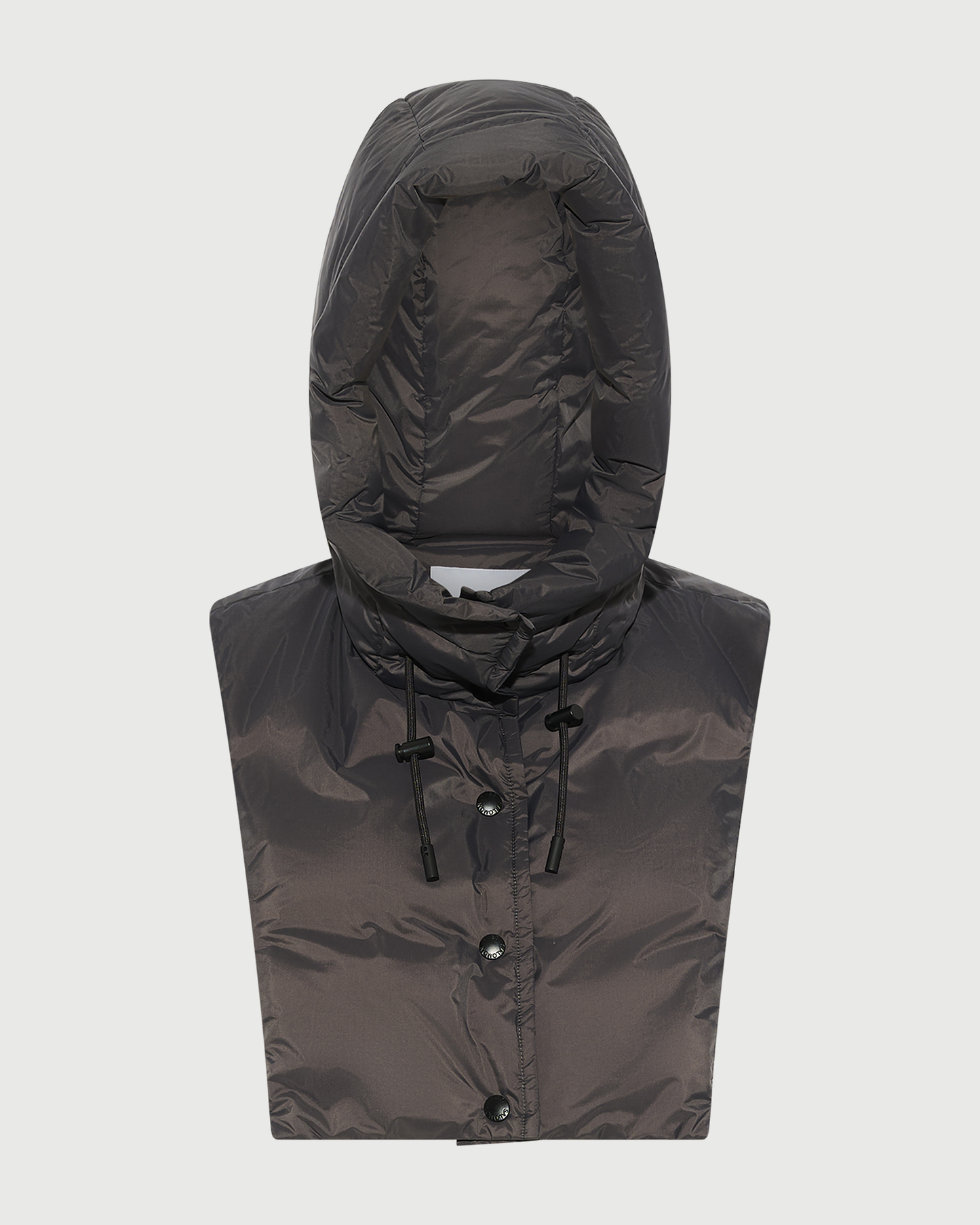 Doudoune plastron à capuche en tissu technique imperméable- Yves Salomon - Nouvelle collection Automne Hiver