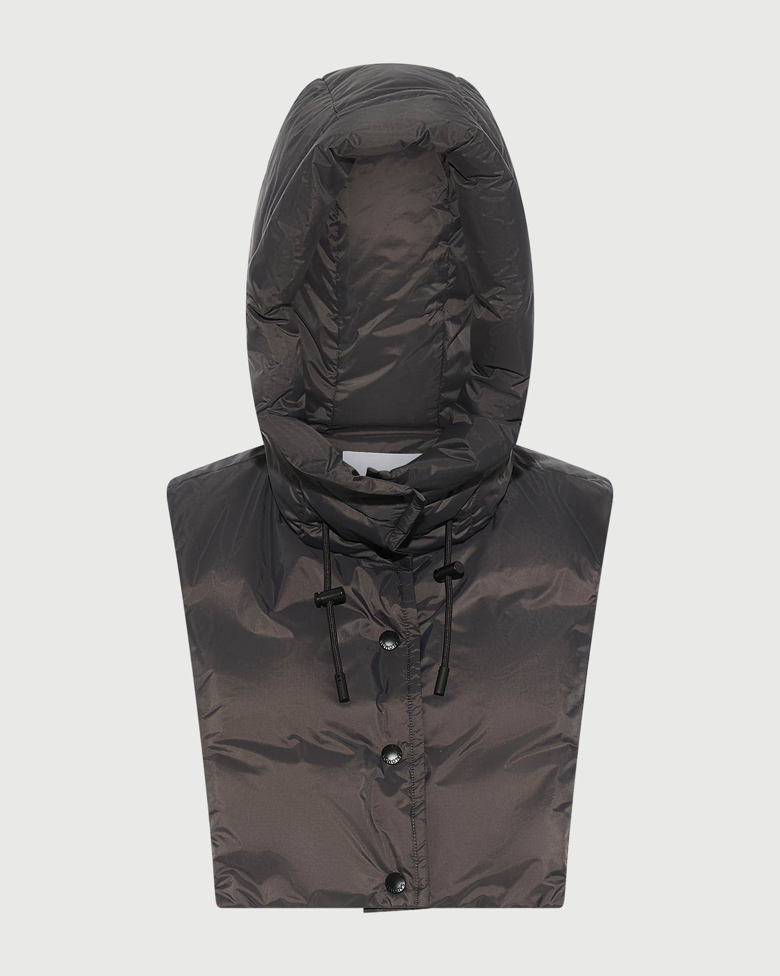 Doudoune plastron à capuche en tissu technique imperméable- Yves Salomon - Nouvelle collection Automne Hiver