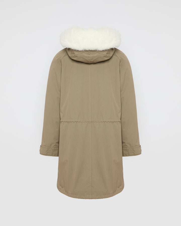 Parka iconique en coton mélangé et fourrure