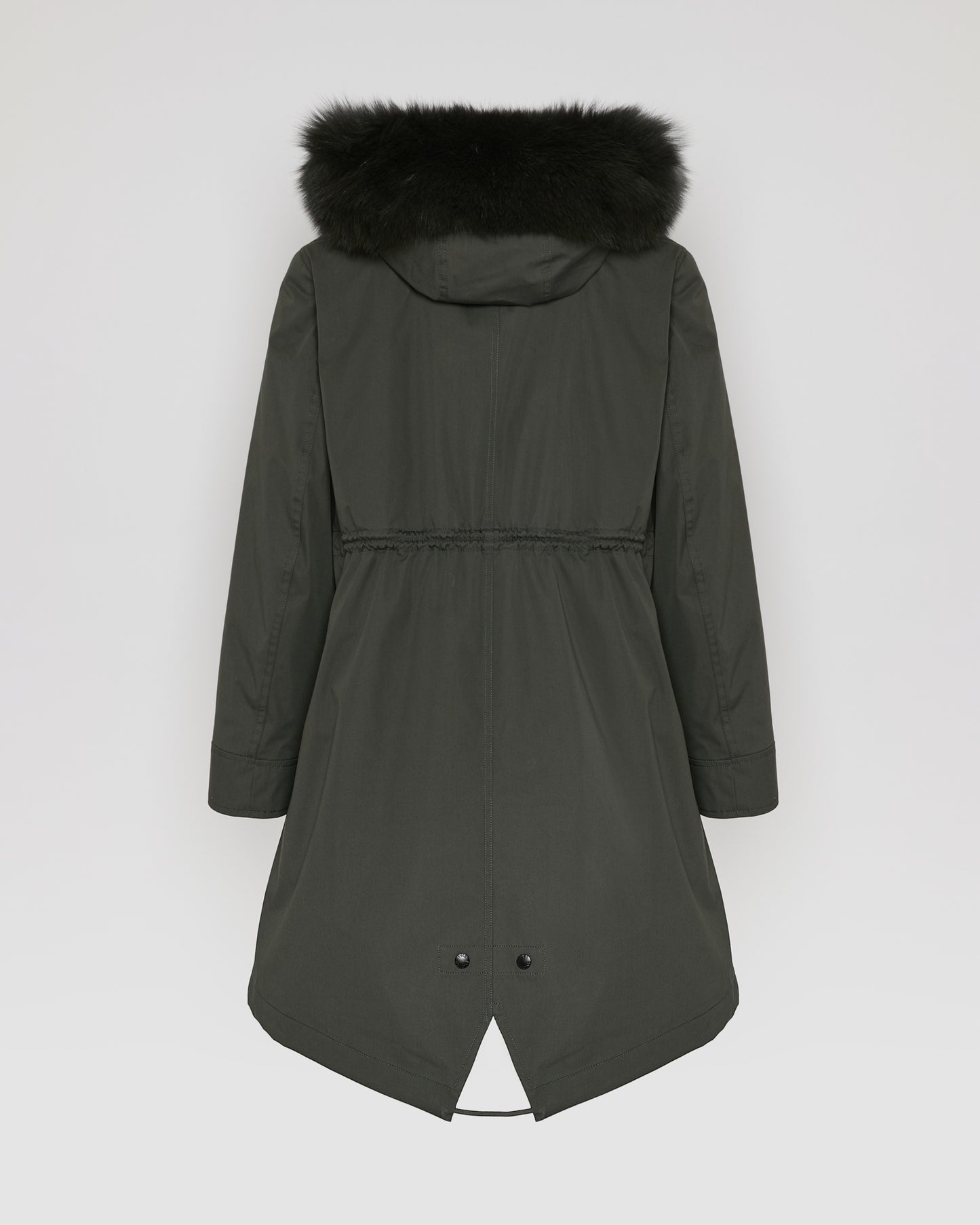 Parka iconique longue en coton mélangé imperméable avec fourrure de renard et lapin -Yves Salomon