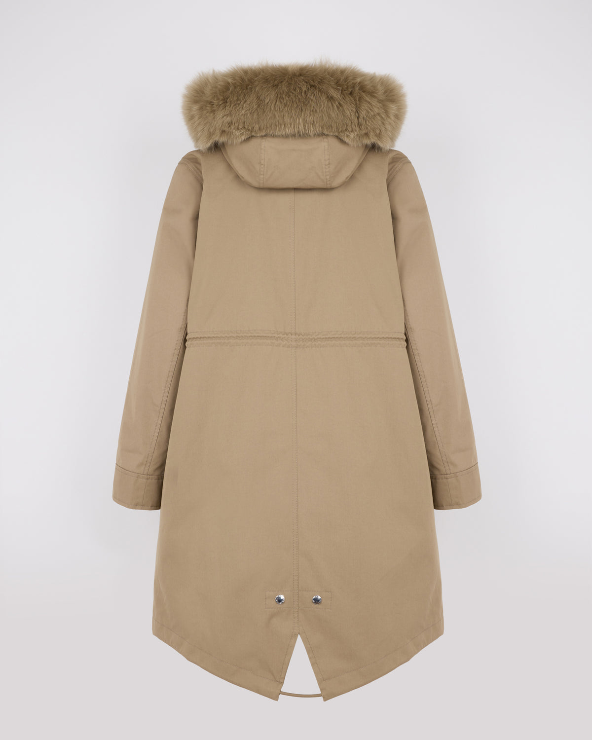 Parka iconique longue en coton mélangé imperméable avec fourrure de renard et lapin - Yves Salomon - Nouvelle collection Automne Hiver