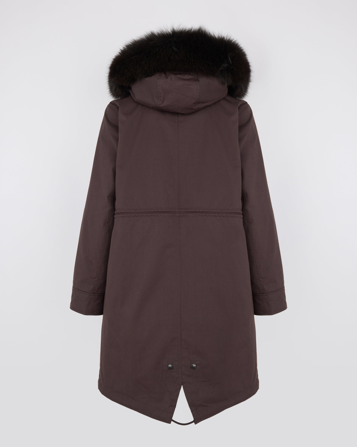 Parka iconique longue en coton mélangé imperméable avec fourrure de renard et lapin - Yves Salomon - Nouvelle collection Automne Hiver