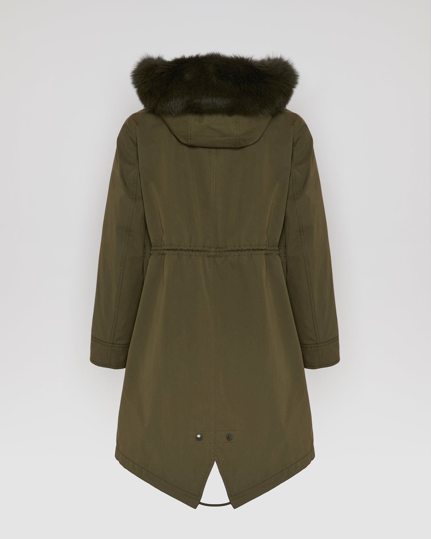 Parka iconique longue en coton mélangé imperméable avec fourrure de renard et lapin -Yves Salomon