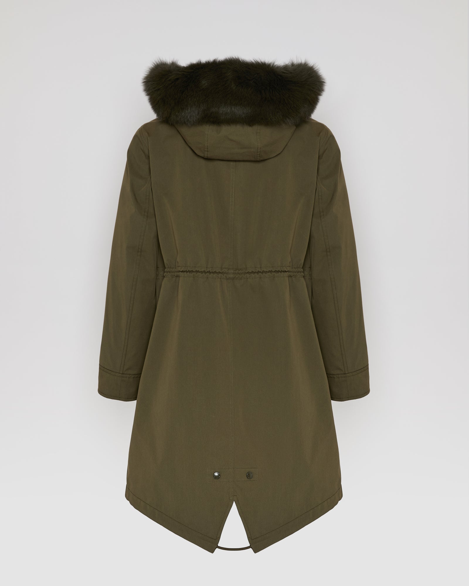 Parka iconique longue en coton mélangé imperméable avec fourrure de renard et lapin -Yves Salomon
