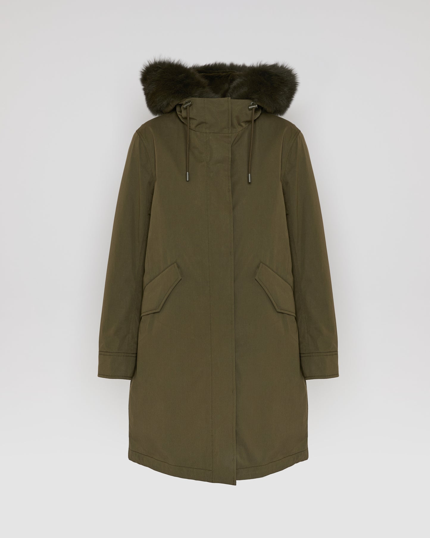 Parka iconique longue en coton mélangé imperméable avec fourrure de renard et lapin -Yves Salomon