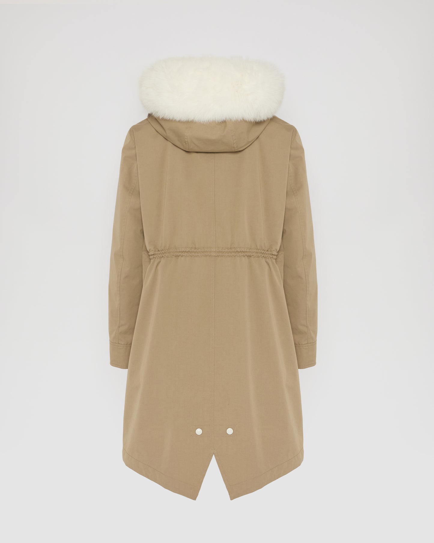 Parka iconique longue en coton mélangé imperméable avec fourrure de renard et lapin -Yves Salomon