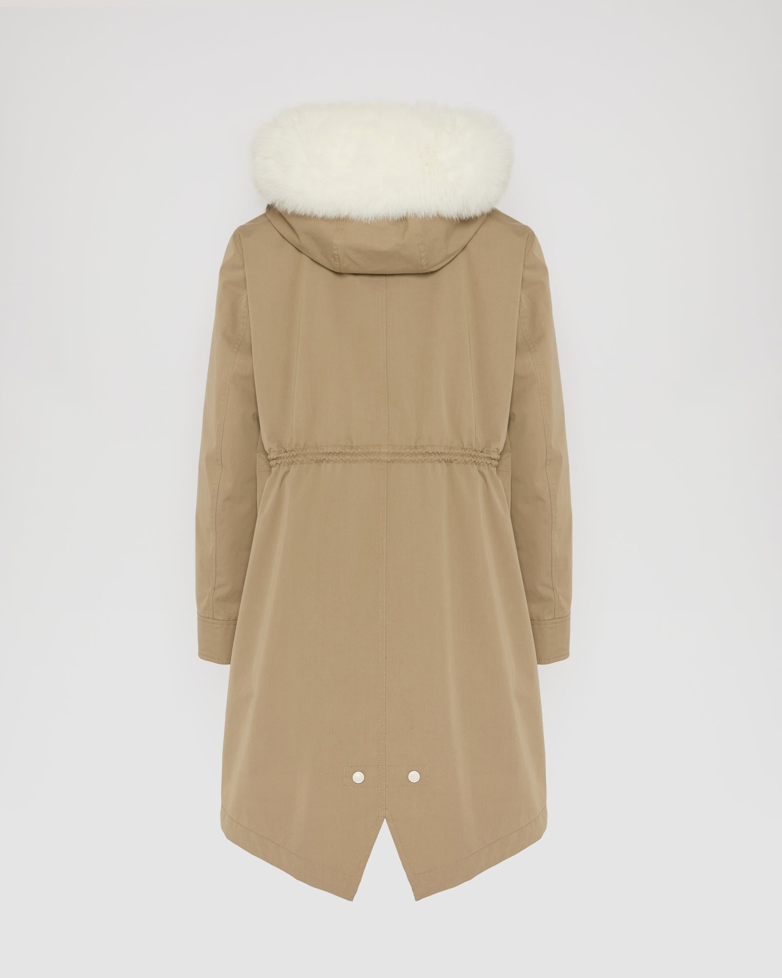 Parka iconique longue en coton mélangé imperméable avec fourrure de renard et lapin -Yves Salomon
