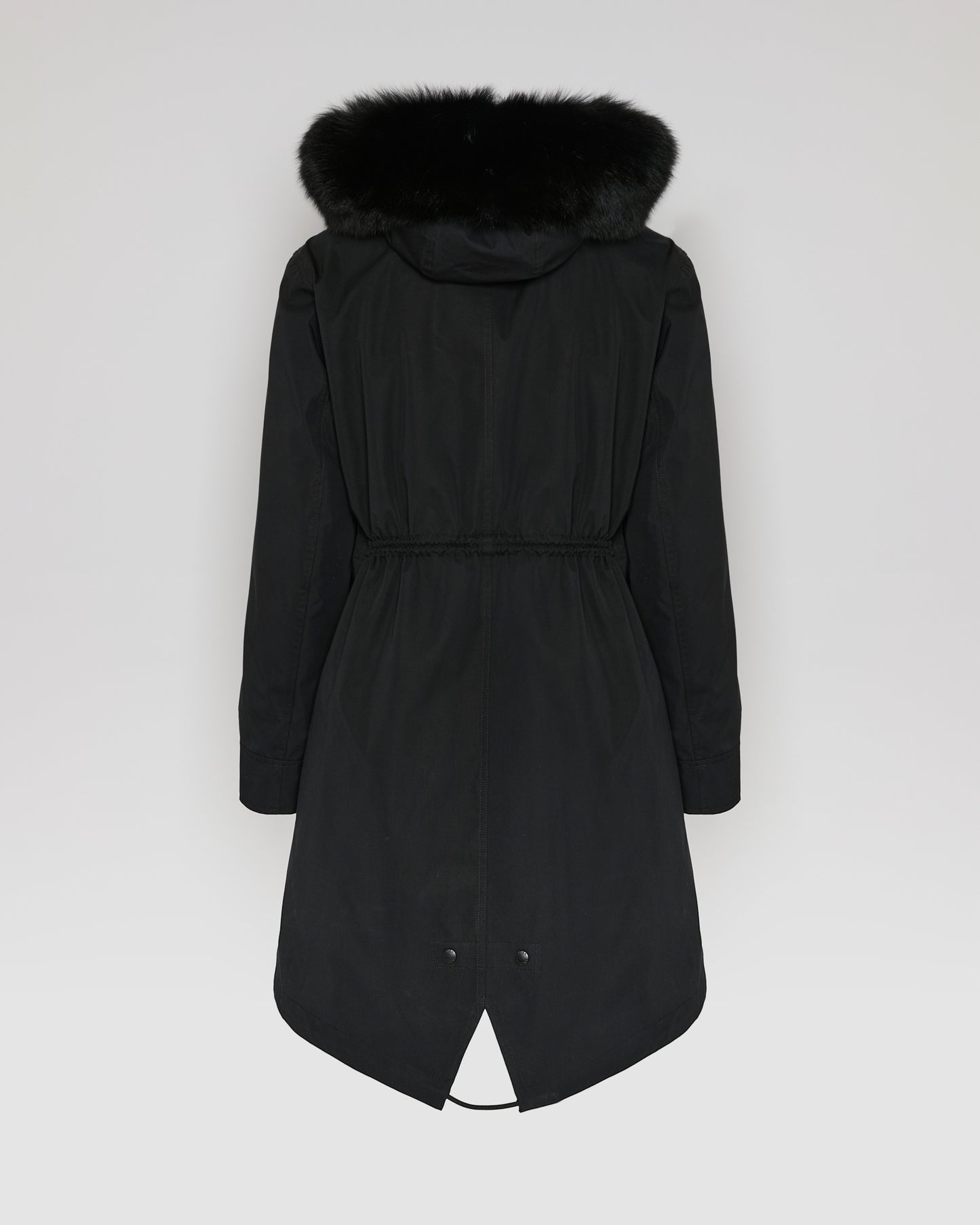 Parka iconique longue en coton mélangé imperméable avec fourrure de renard et lapin
