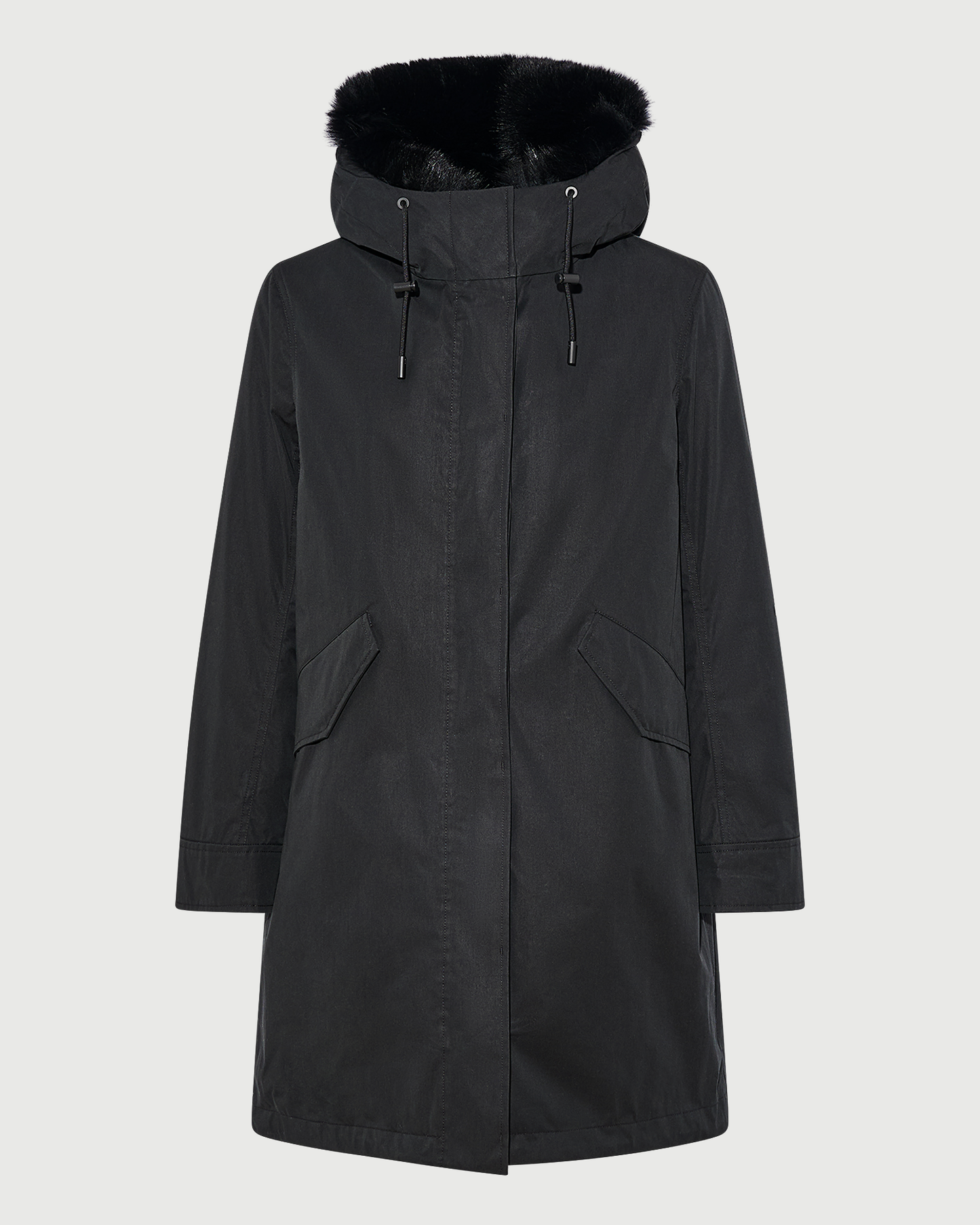 Parka iconique longue en coton mélangé imperméable avec fourrure de renard et lapin- Yves Salomon - Nouvelle collection Automne Hiver