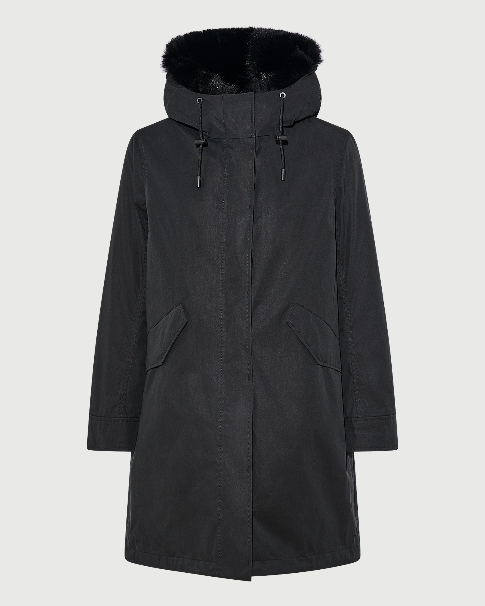 Parka iconique longue en coton mélangé imperméable avec fourrure de renard et lapin- Yves Salomon - Nouvelle collection Automne Hiver