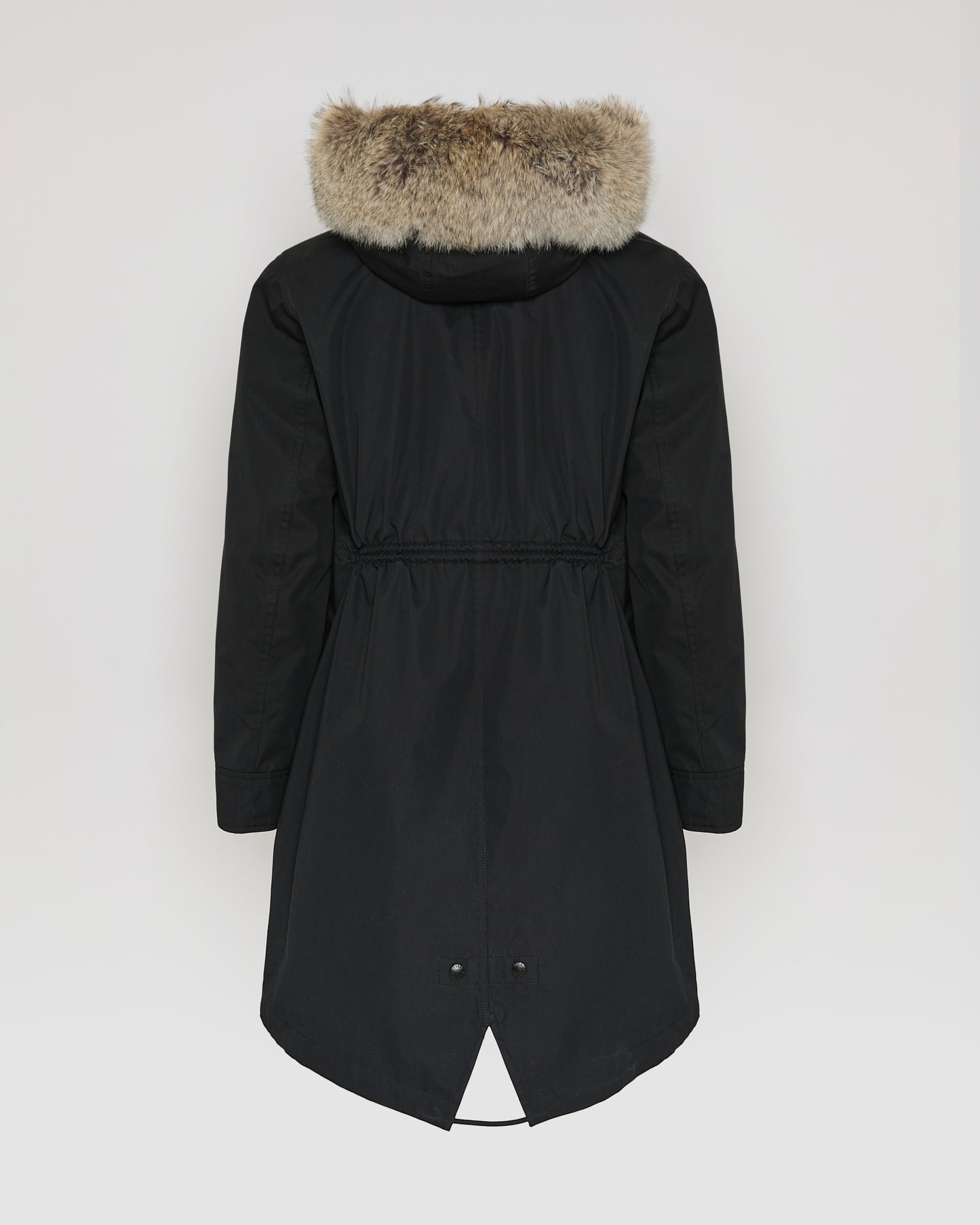 Regular parka in cotton blend and fur