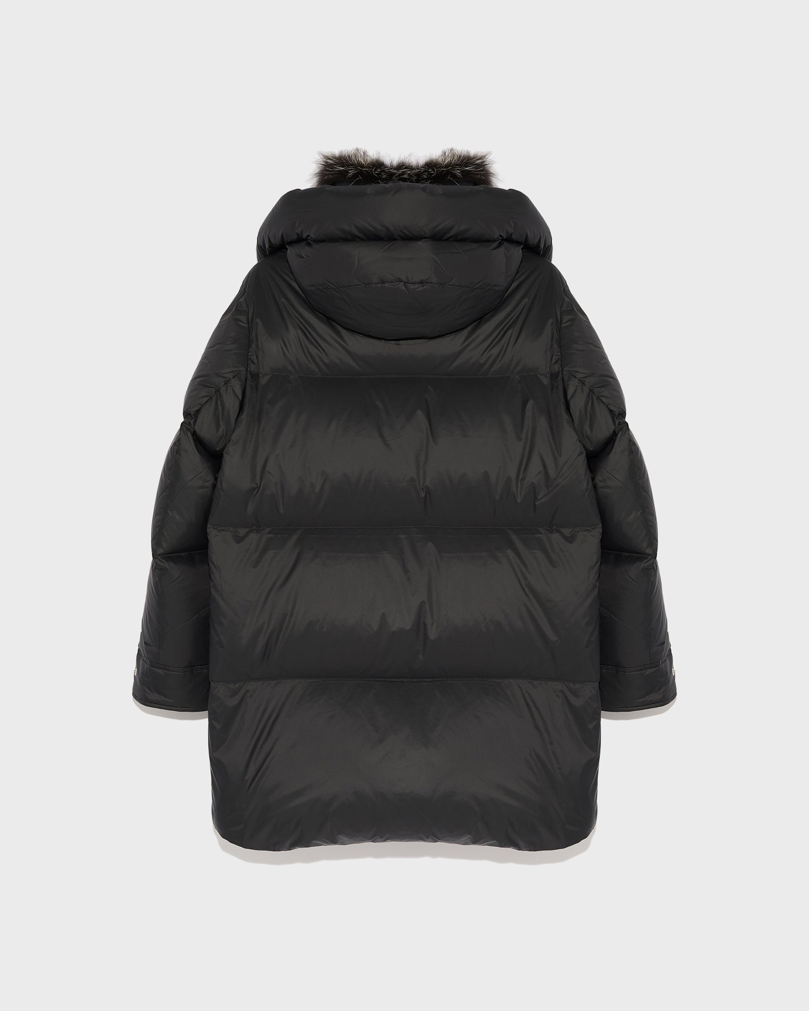 コート YVES SALOMON COAT (24WFV04964T01G A1045) Belted coat in cashmere with fox fur collar - black - Yves