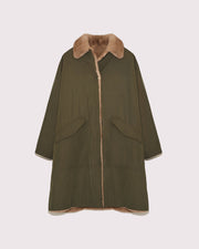 Parka à col en tissu technique réversible en fourrure de vison