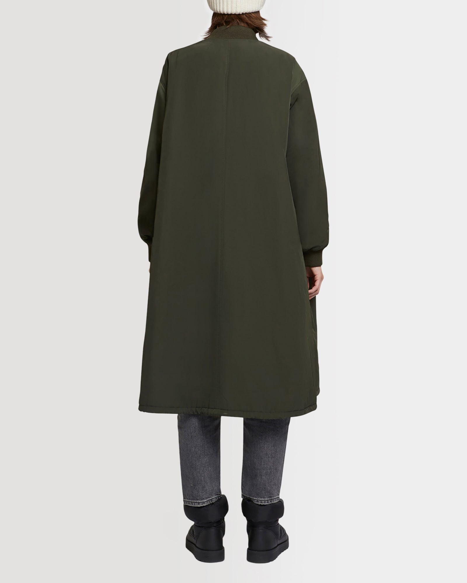 bomber-long-en-tissu-technique-reversible-et-fourrure-de-vison-kaki-22wfm04700a22xa0063 -Yves Salomon
