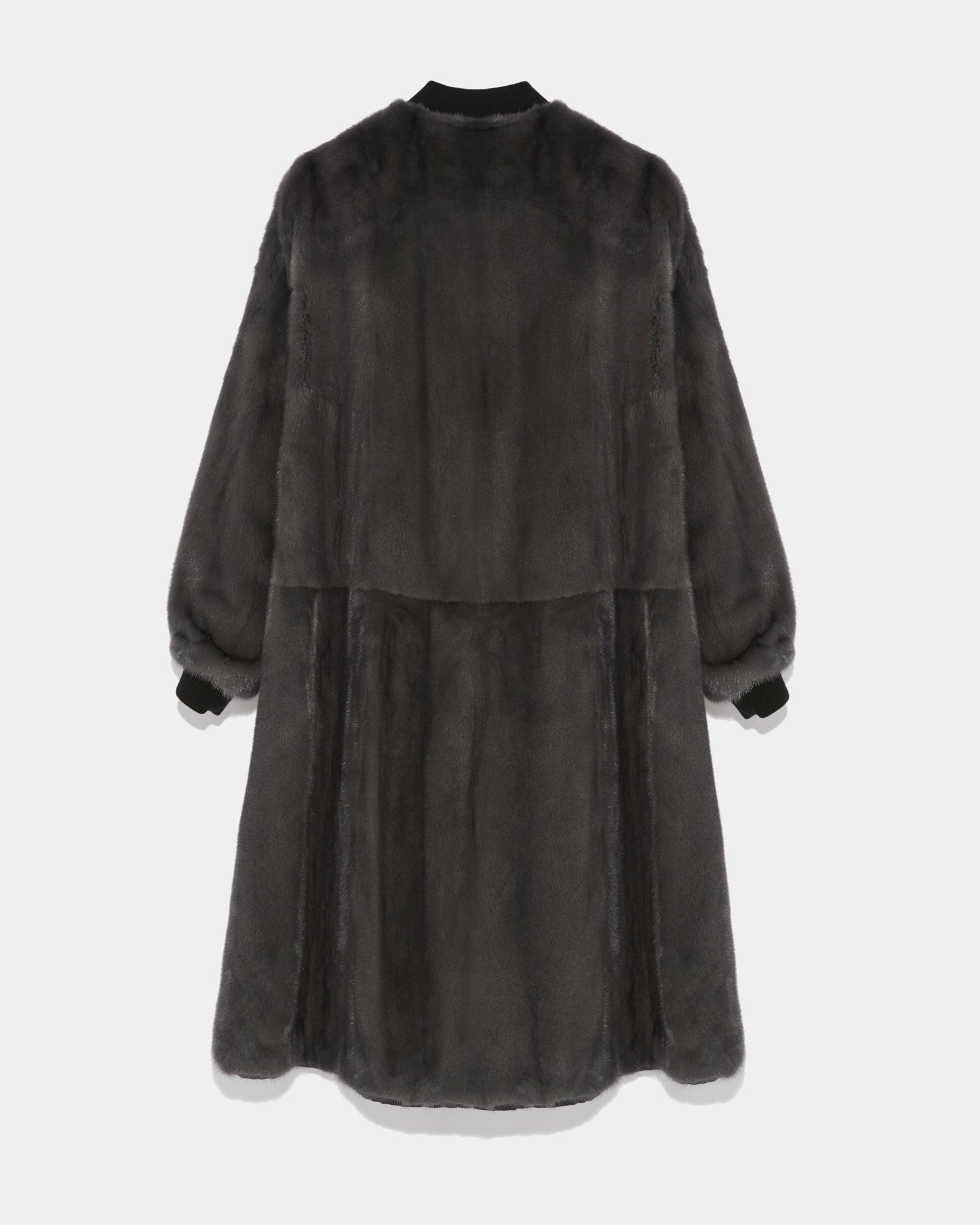Bomber jacket with mink fur - Yves Salomon - Black Grey - Women
