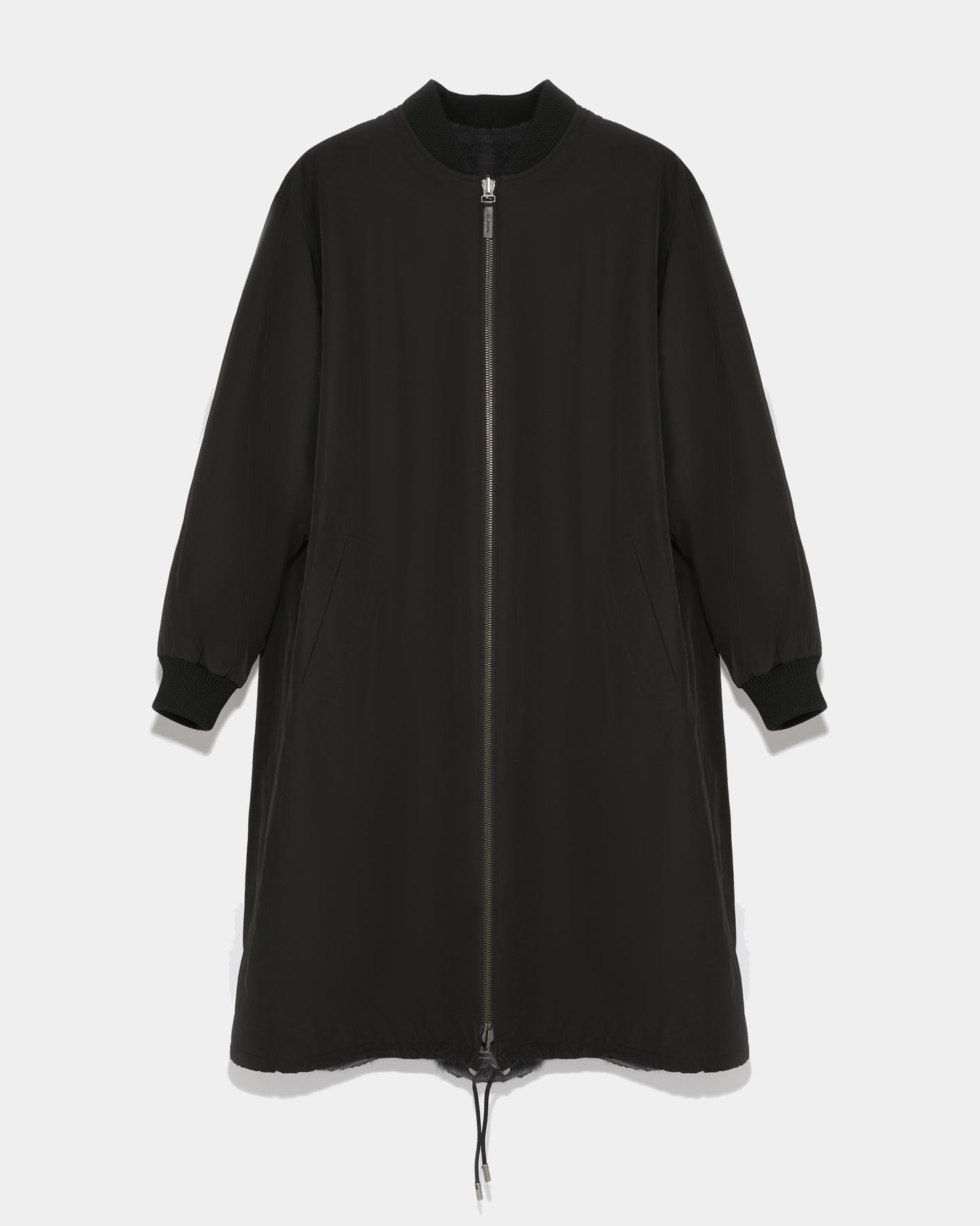 Parka bomber réversible en tissu technique déperlant et fourrure de vison à poils longs