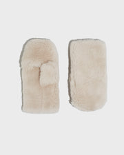 Mouffles en laine tissée naturelle