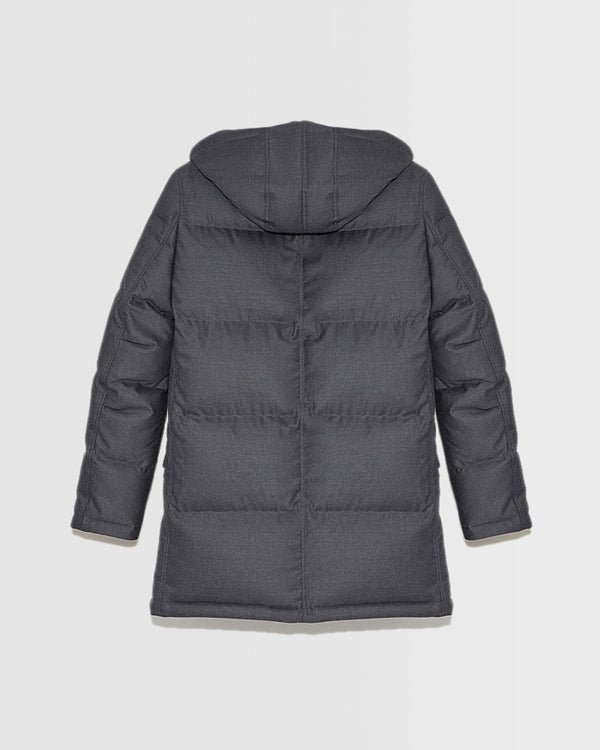 Doudoune 3/4 en tissu Loro Piana et fourrure de vison