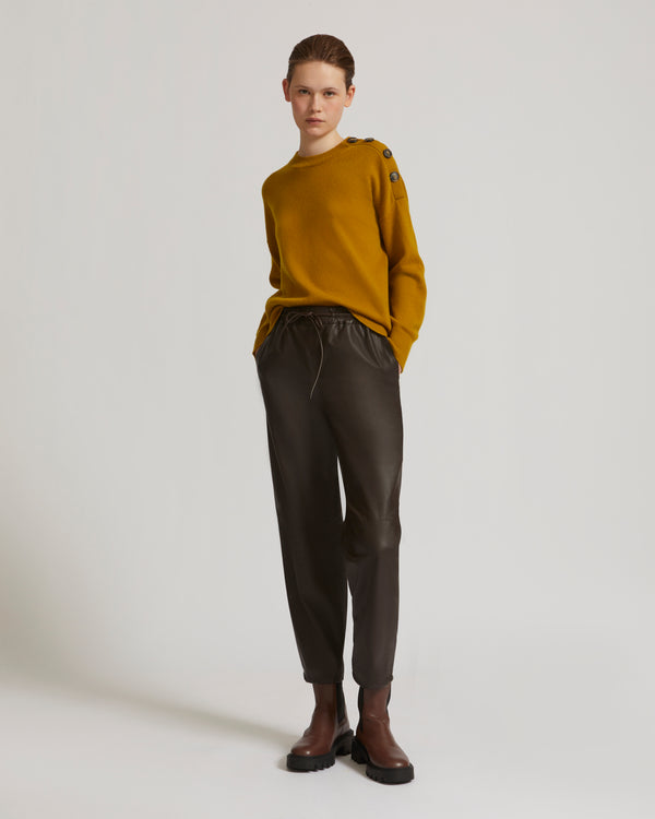 Pantalon jogging en cuir d’agneau