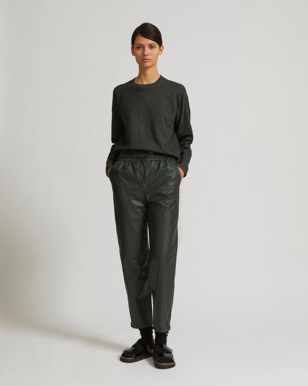 Pantalon jogging en cuir d’agneau