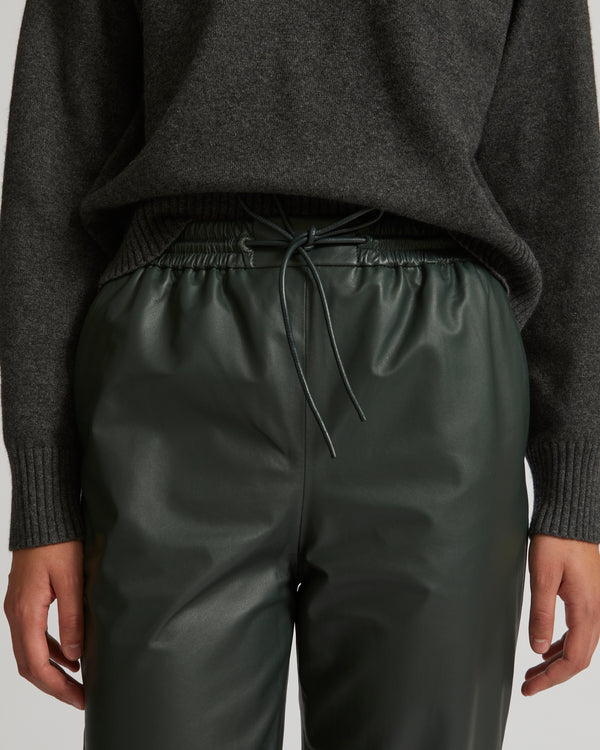 Pantalon jogging en cuir d’agneau