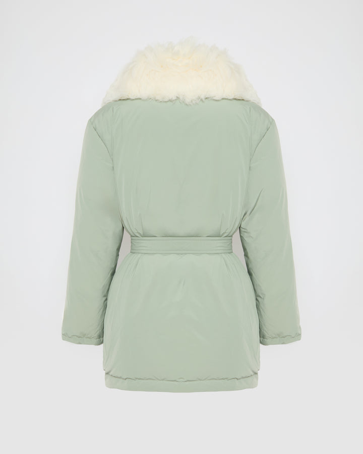 Black Friday 2025 - Yves Salomon - Doudoune ceinturée en agneau de toscane