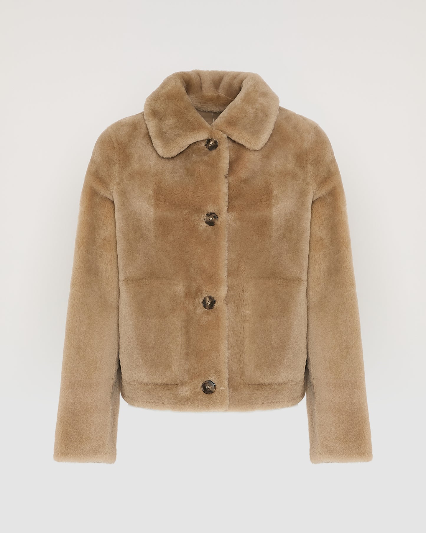 Short reversible jacket in merino lambskin