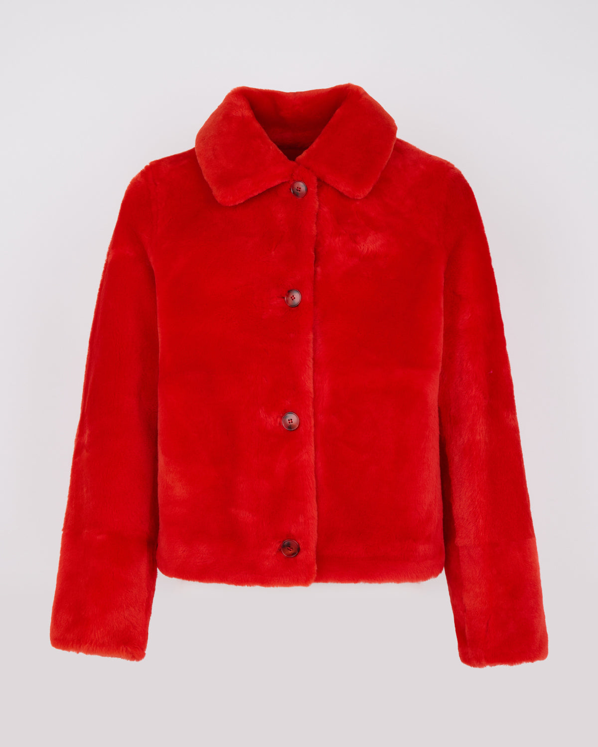 Veste courte en peau lainée d'agneau mérinos - Yves Salomon - Nouvelle collection Automne Hiver