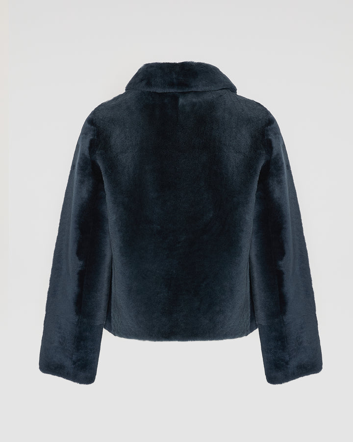 Veste courte réversible en agneau mérinos -Yves Salomon