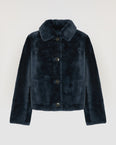 Short reversible jacket in merino lambskin