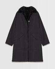 Parka à col en tissu technique réversible en fourrure de vison