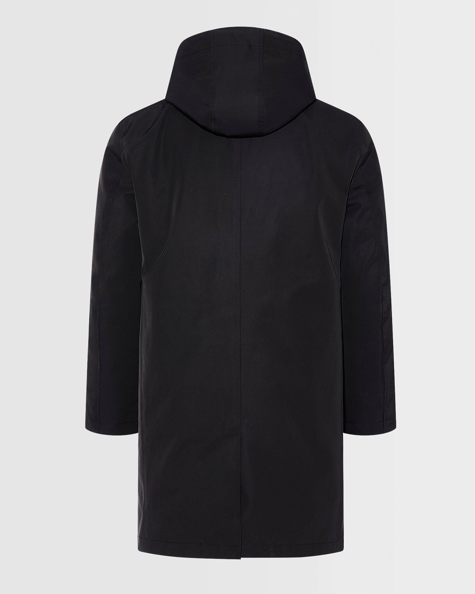Hooded Coat In Gabardine And Mink - Black - Yves Salomon