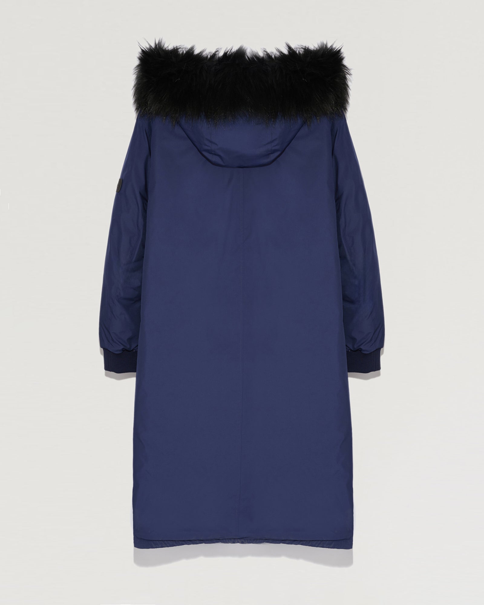 Long down jacket with marmot fur - Blue - Yves Salomon