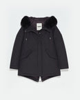 Parka courte à capuche avec fourrure de renard imperméable