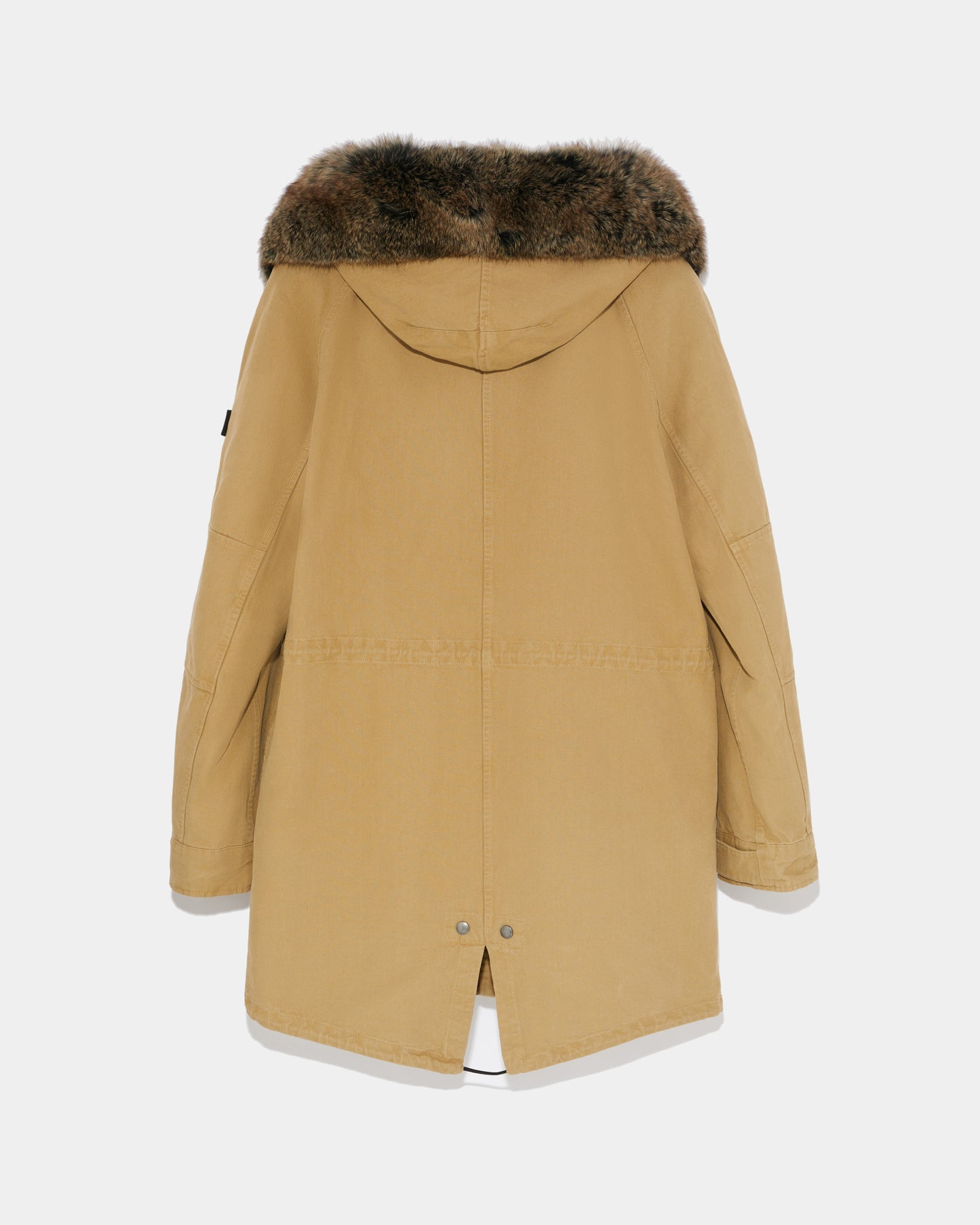 Parka en coton à capuche avec fourrure de renard