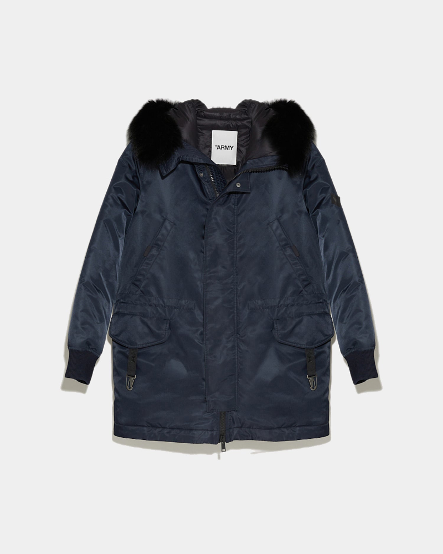 Soldes d'hiver  - Yves Salomon -Doudoune en tissu technique à capuche avec fourrure de renard