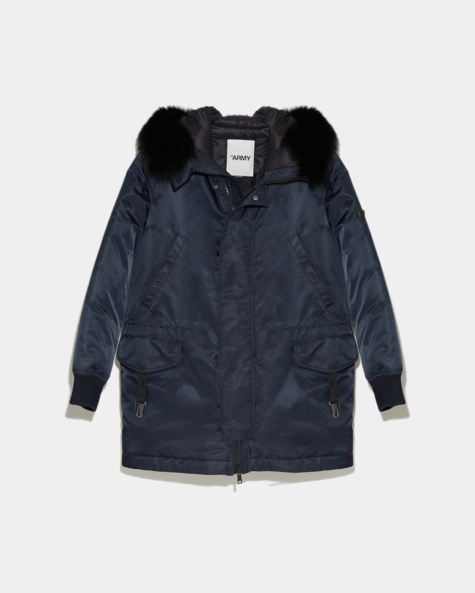 Black Friday 2025 - Yves Salomon - Doudoune en tissu technique à capuche avec fourrure de renard